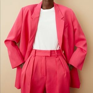 H&M viscose blend pink conscious oversized suit jacket and high waisted pant